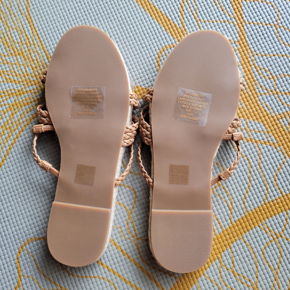 Madewell Tan Braided Espadrille Slide Sandals View 4